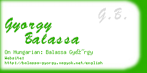 gyorgy balassa business card